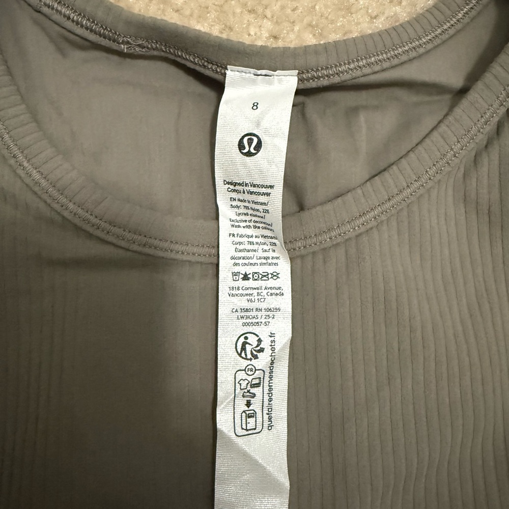 lululemon athletica Warm Ash Grey Ribbed Back-Twist Short-Sleeve Shirt - Picture 8 of 8